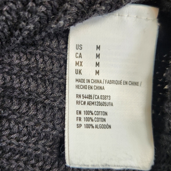 Y2K Charcoal Crochet Knit Cardigan Sweater Whimsigoth Dark Fairy Size M Witchy - Picture 15 of 16